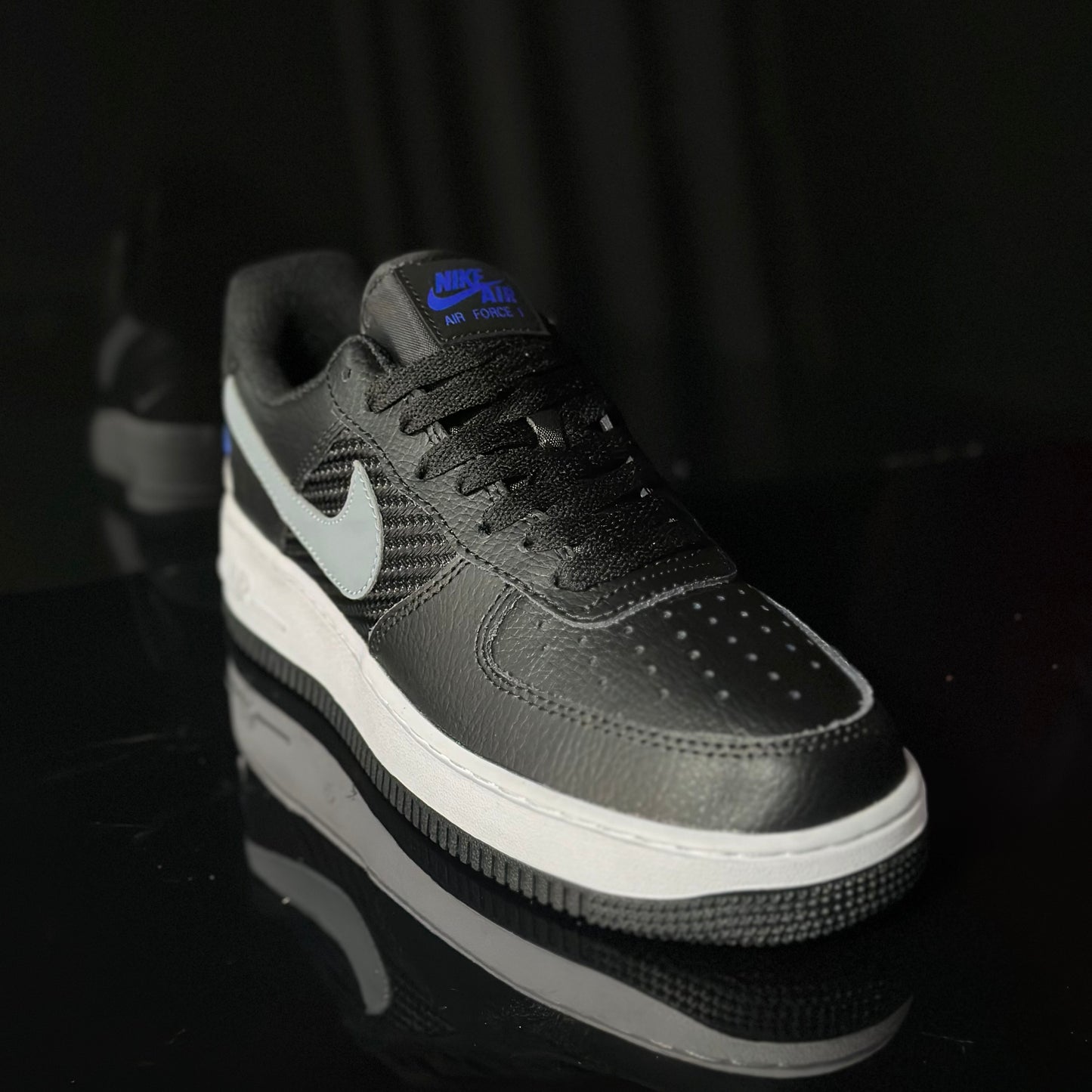 Nike Air force 1 triple swoosh black grey