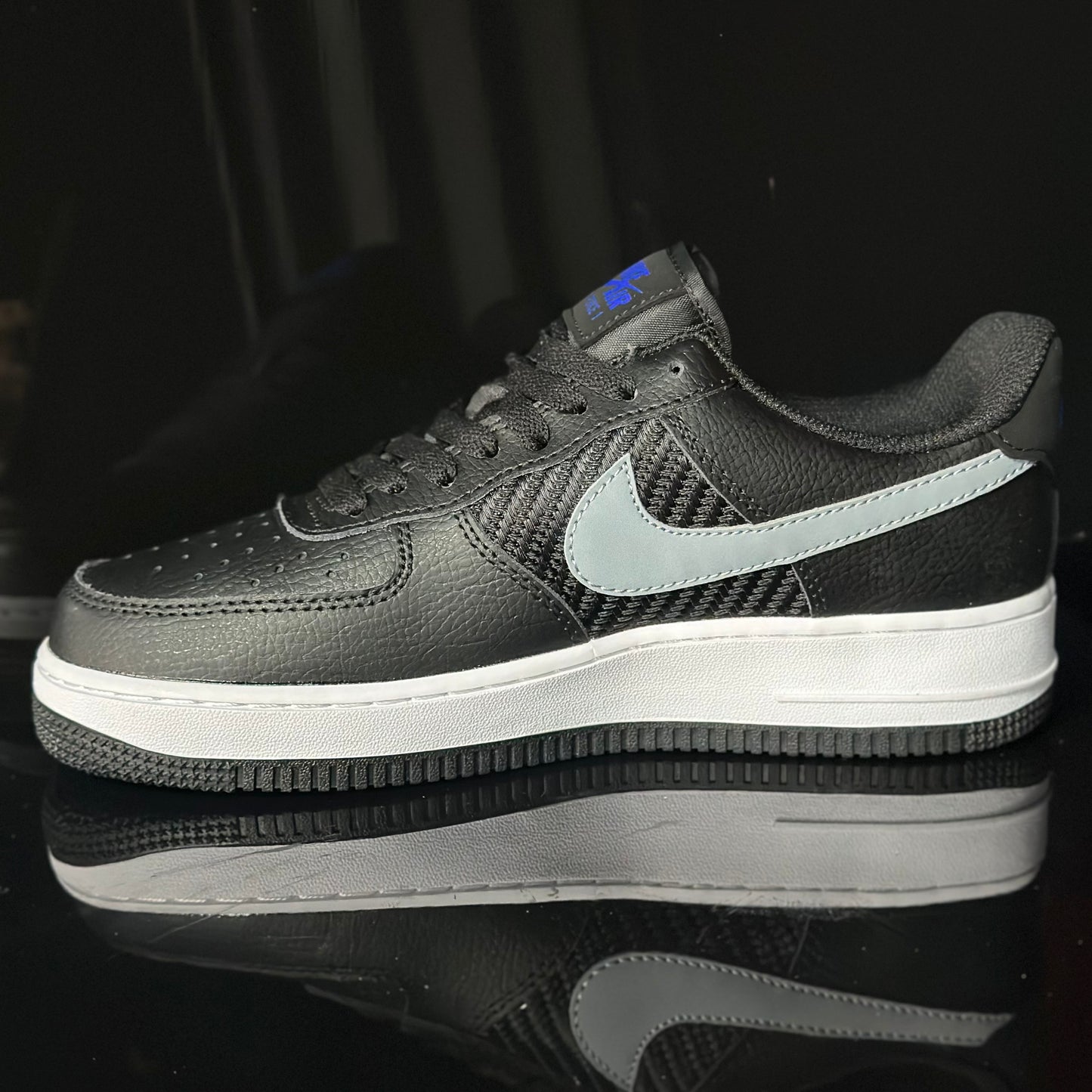 Nike Air force 1 triple swoosh black grey